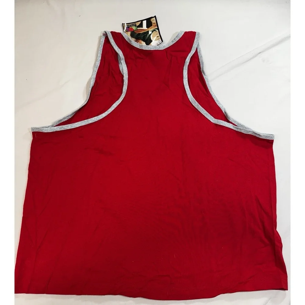 Vintage Fruit Of The Loom Blank Tank Top XL Red Made In USA 90s NWT